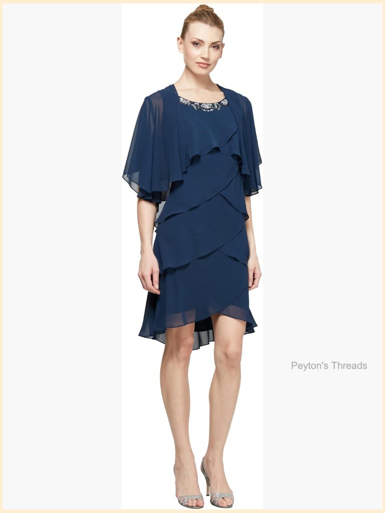 Soutache Beaded Jacket Dress - Two Piece Wrap Set